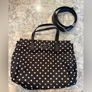 Kate Spade Women's Loden Blake Avenue Diamond Satchel Handbag Small Black/White